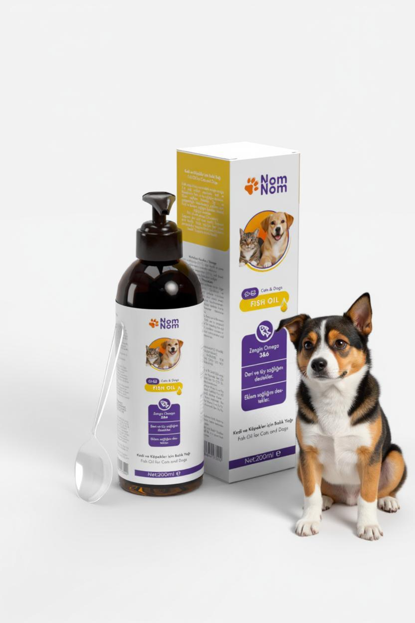 Evcil Balık Yağı Köpekler Kediler için Omega 3 6 Cilt Tüy Eklem Sağlığı Takviyesi 200ml