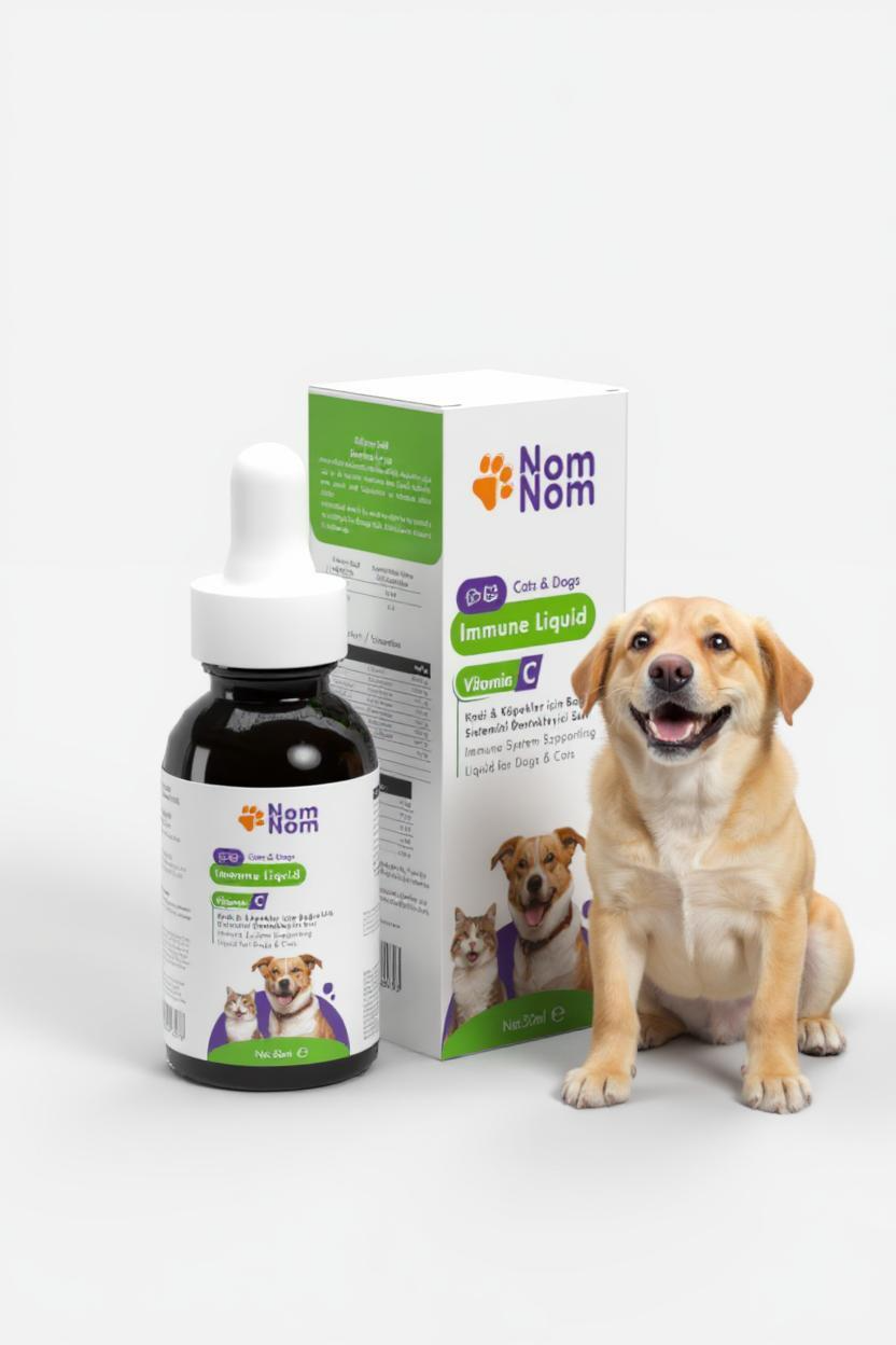 Evcil Hayvanlar İçin Bağışıklık Destek Sıvısı Köpekler Kediler Takviyesi 50ml Doğal C Vitamini Güçlendirici