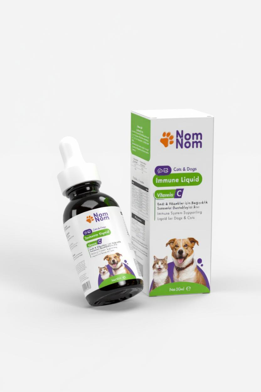 Evcil Hayvanlar İçin Bağışıklık Destek Sıvısı Köpekler Kediler Takviyesi 50ml Doğal C Vitamini Güçlendirici
