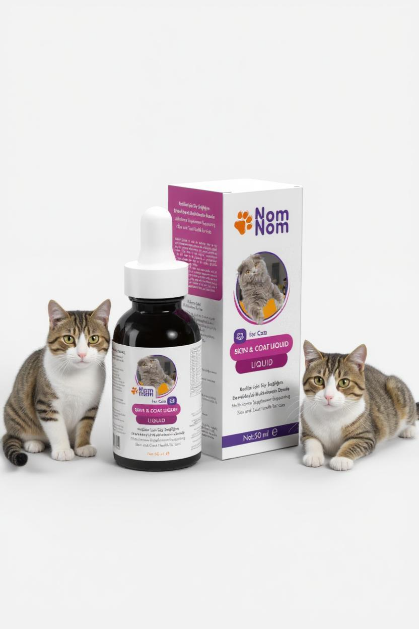 Kediler İçin Cilt ve Tüy Takviyesi Sıvı Multivitamin Damlası Tüy Sağlığı Parlaklık