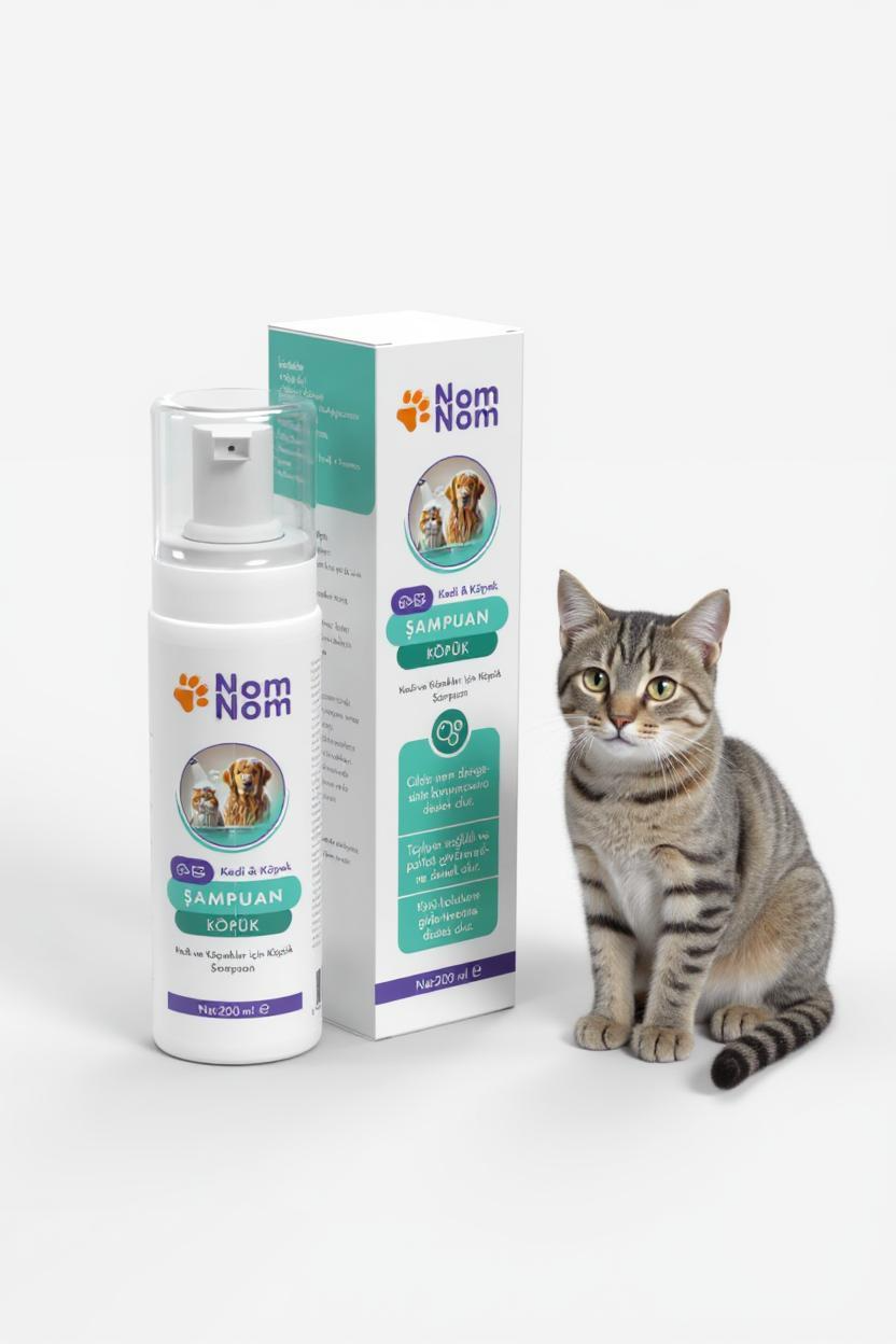 Durulama Gerektirmeyen Kedi ve Köpekler İçin Evcil Hayvan Şampuan Köpüğü 200ml Derin Temizlik Nazik Tüy Bakımı