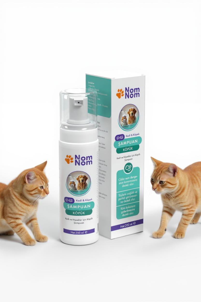Durulama Gerektirmeyen Kedi ve Köpekler İçin Evcil Hayvan Şampuan Köpüğü 200ml Derin Temizlik Nazik Tüy Bakımı