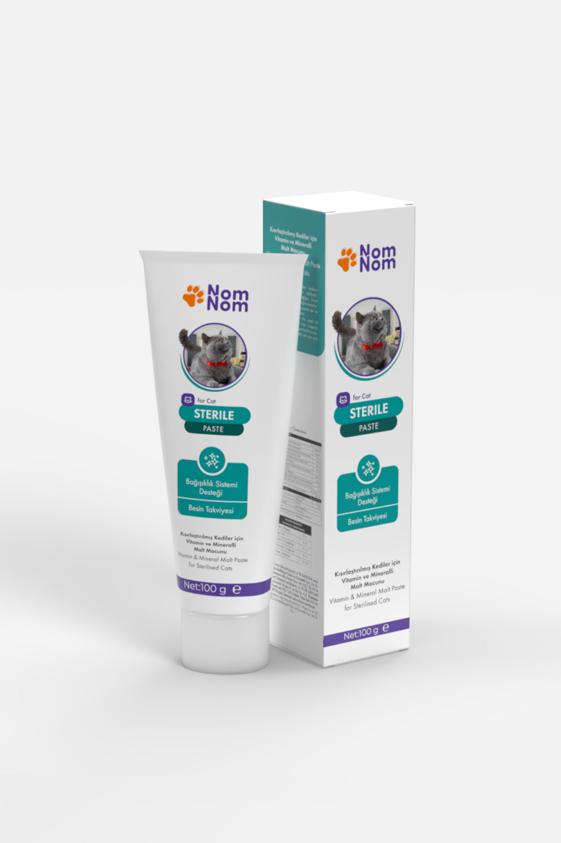 Sterilize Edilmiş Kedi Takviye Macunu 100g Kilo Kontrolü İdrar Yolu Sindirim Desteği