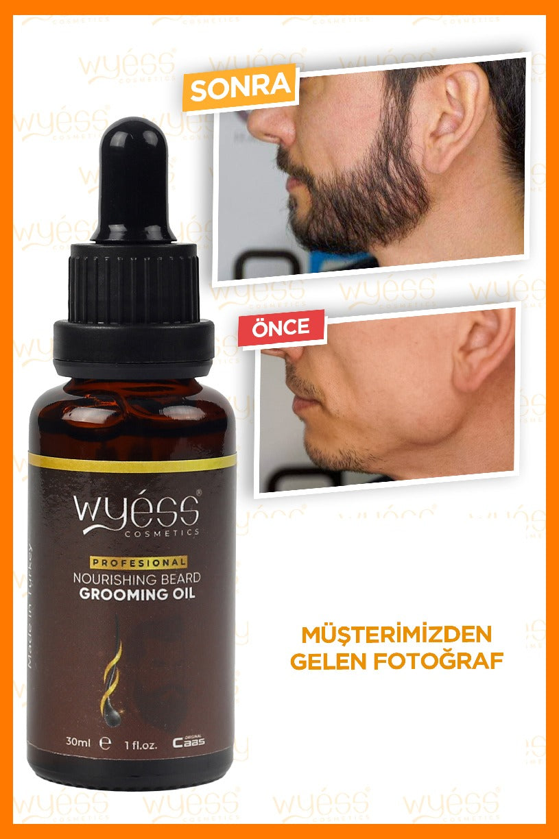 Wyess Beard Oil for Men Beard Growth Oil Kit Natural Beard Conditioner Moisturizer 30ml