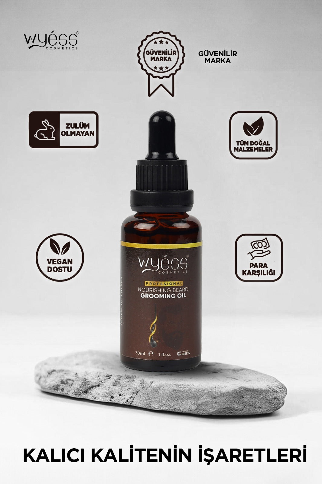 Wyess Beard Oil for Men Beard Growth Oil Kit Natural Beard Conditioner Moisturizer 30ml