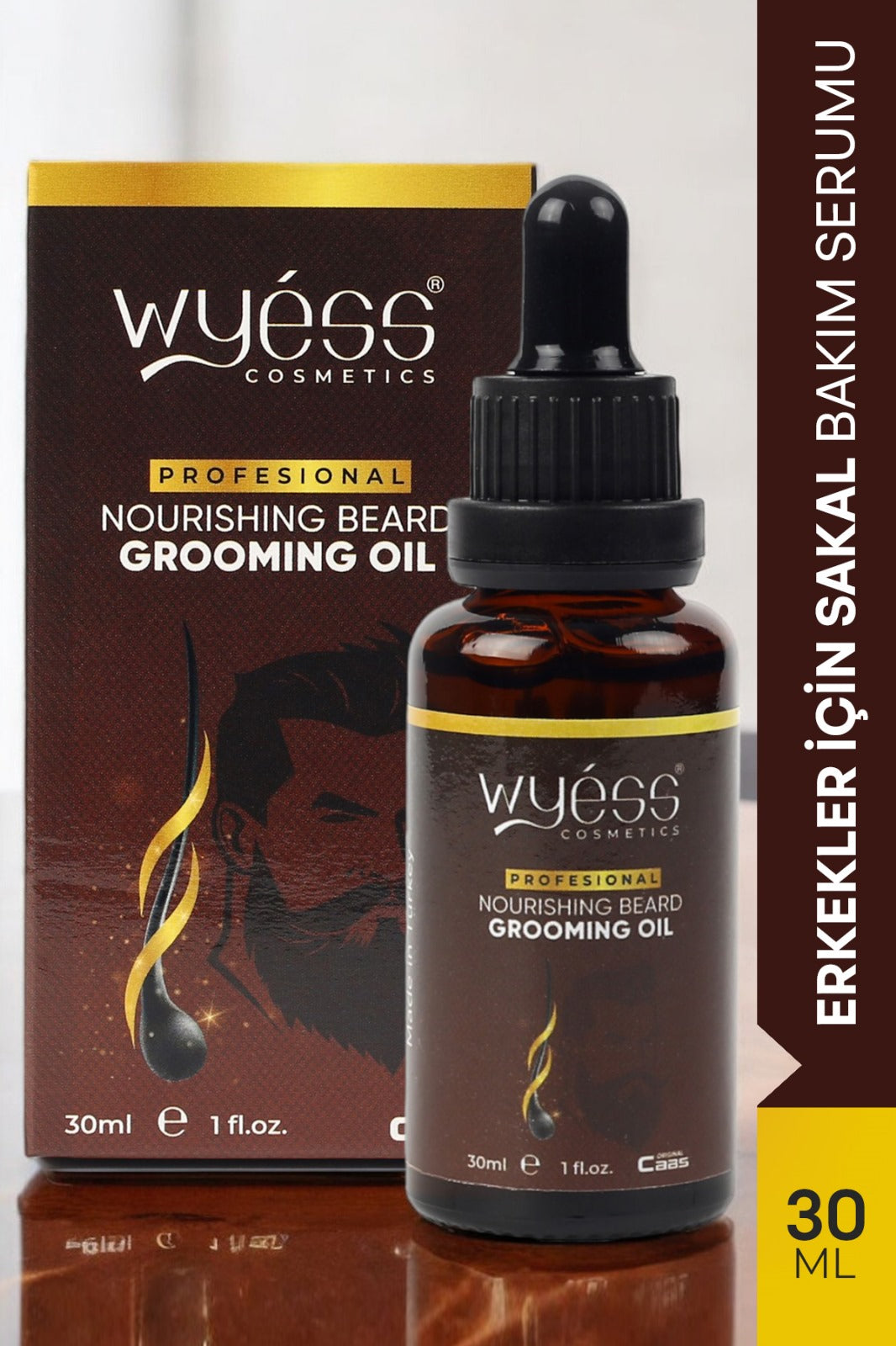 Wyess Beard Oil for Men Beard Growth Oil Kit Natural Beard Conditioner Moisturizer 30ml