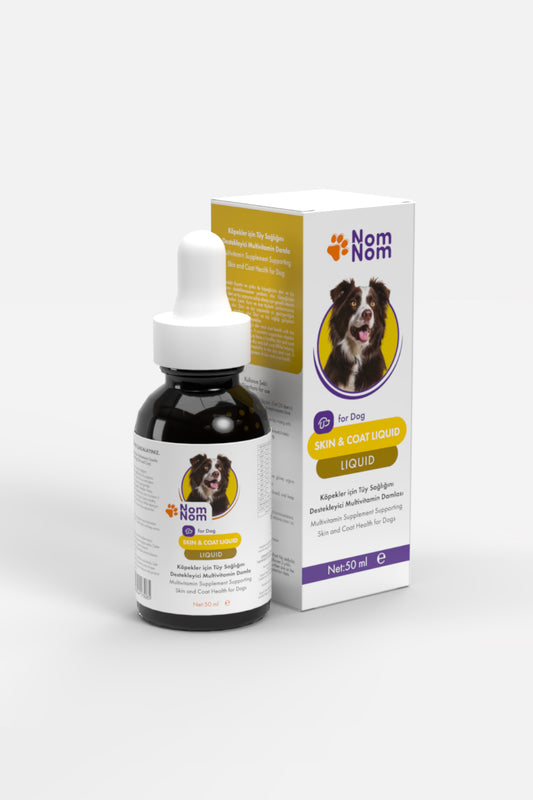 Köpekler İçin Cilt ve Tüy Takviyesi Sıvı Multivitamin Damlası Tüy Sağlığı Parlaklık