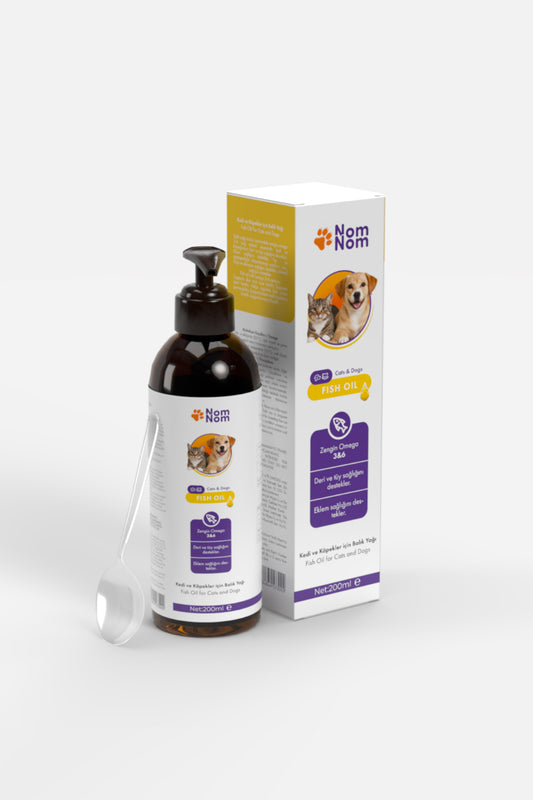 Evcil Balık Yağı Köpekler Kediler için Omega 3 6 Cilt Tüy Eklem Sağlığı Takviyesi 200ml