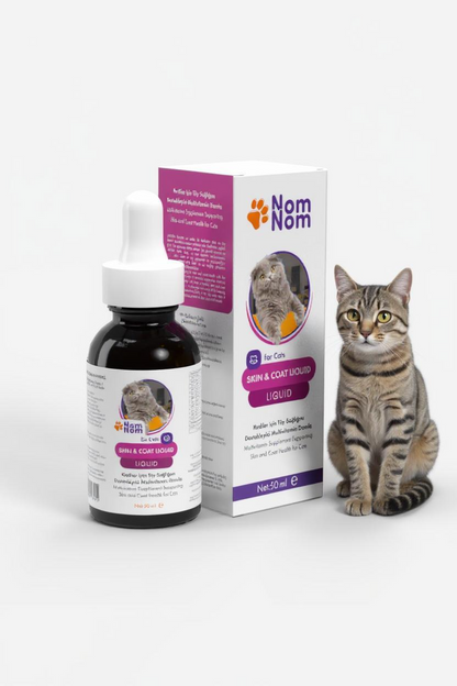 Kediler İçin Cilt ve Tüy Takviyesi Sıvı Multivitamin Damlası Tüy Sağlığı Parlaklık