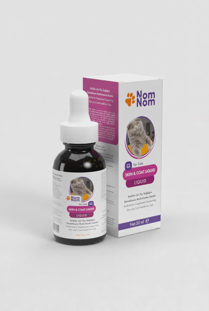 Kediler İçin Cilt ve Tüy Takviyesi Sıvı Multivitamin Damlası Tüy Sağlığı Parlaklık
