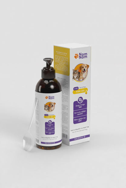 Evcil Balık Yağı Köpekler Kediler için Omega 3 6 Cilt Tüy Eklem Sağlığı Takviyesi 200ml